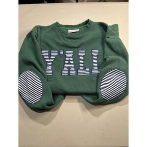 MarleyLilly Long Sleeve Sweatshirt S/M Women's Green With Navy Blue